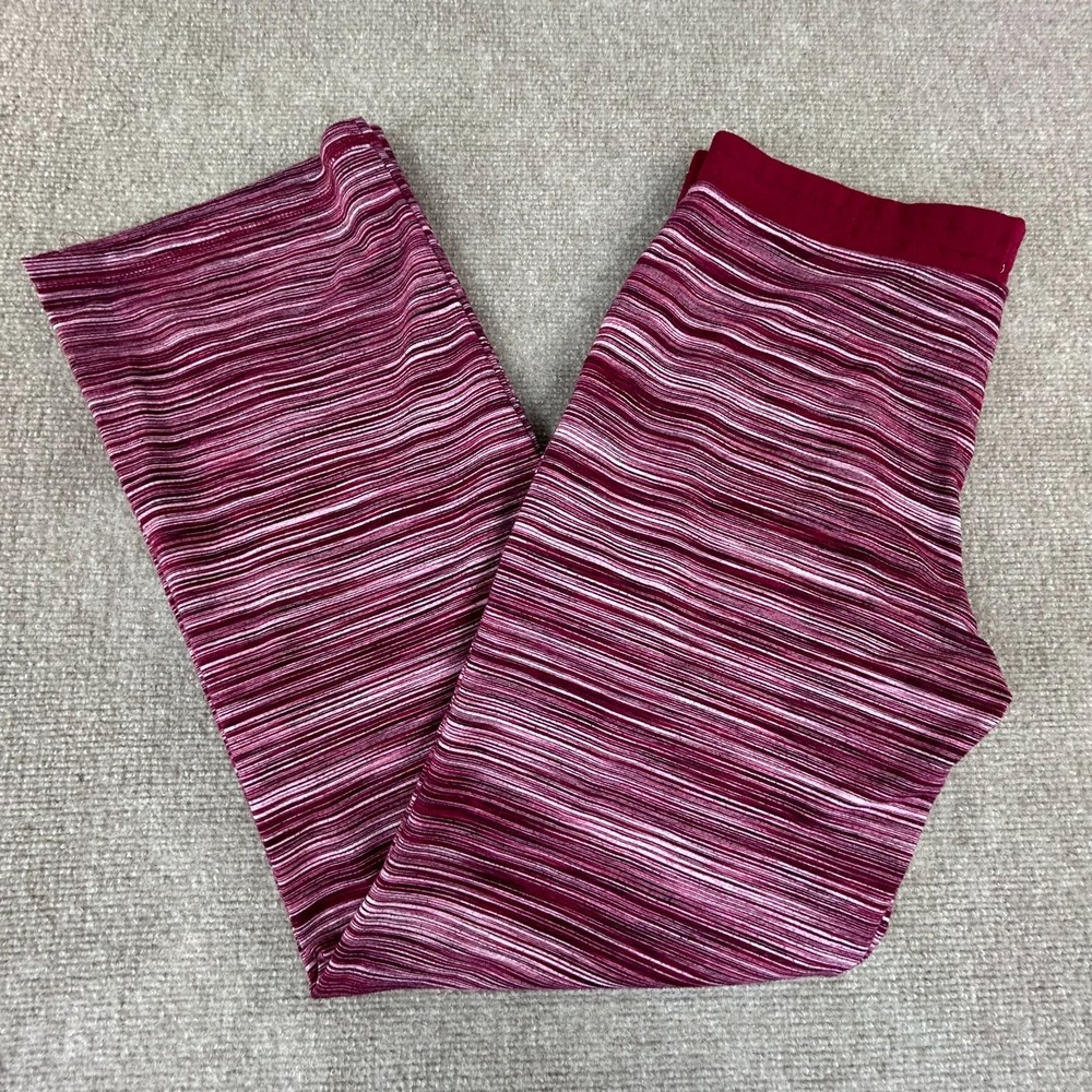 Karen‎ Neuburger Pajama Pants Womens 31 Maroon Striped Mid Rise Drawstring Waist